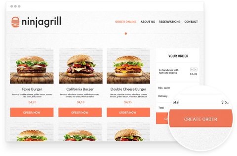 Restaurant website with online ordering feature by UpMenu