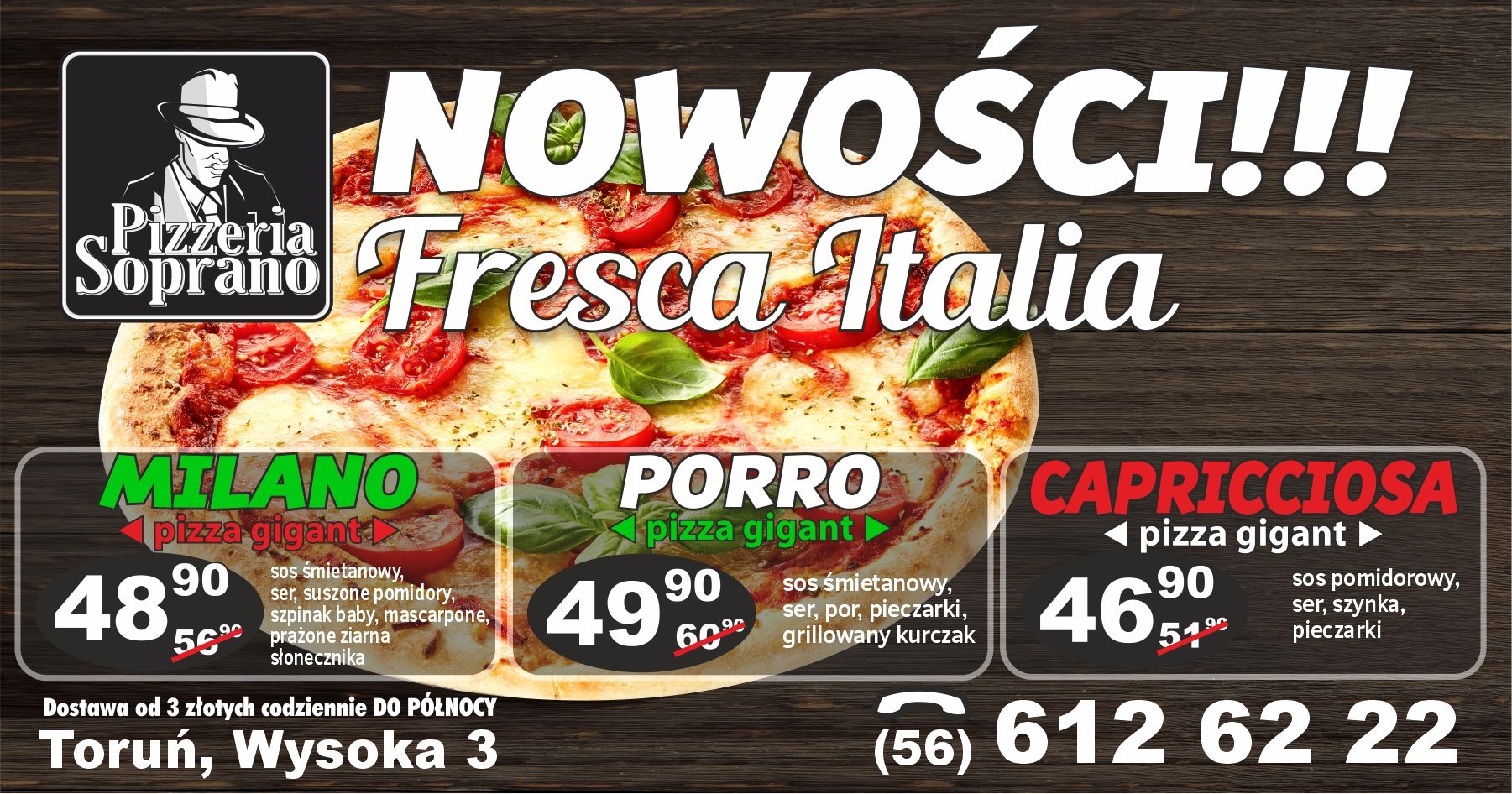 Pizzeria Toruń - Nowości Pizze Fresca Italia