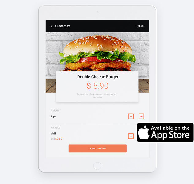order example in ipad ordering systen