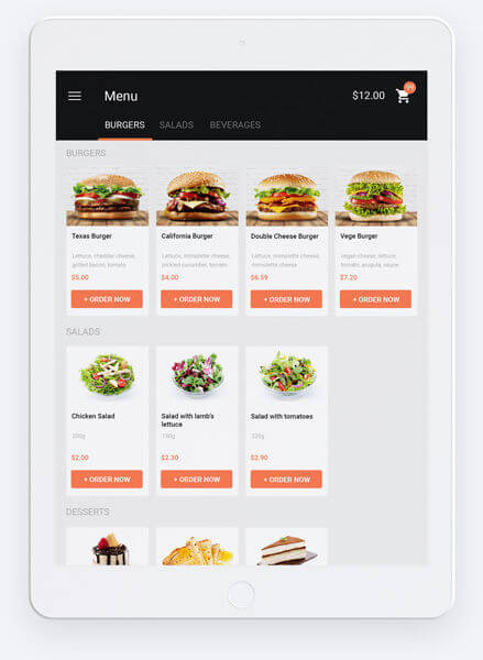 example of ipad restaurant ordering system applications
