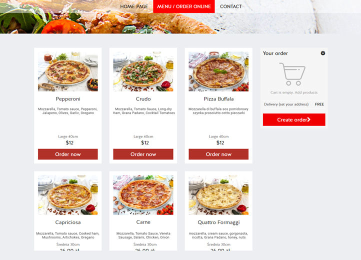 Pizza1 website